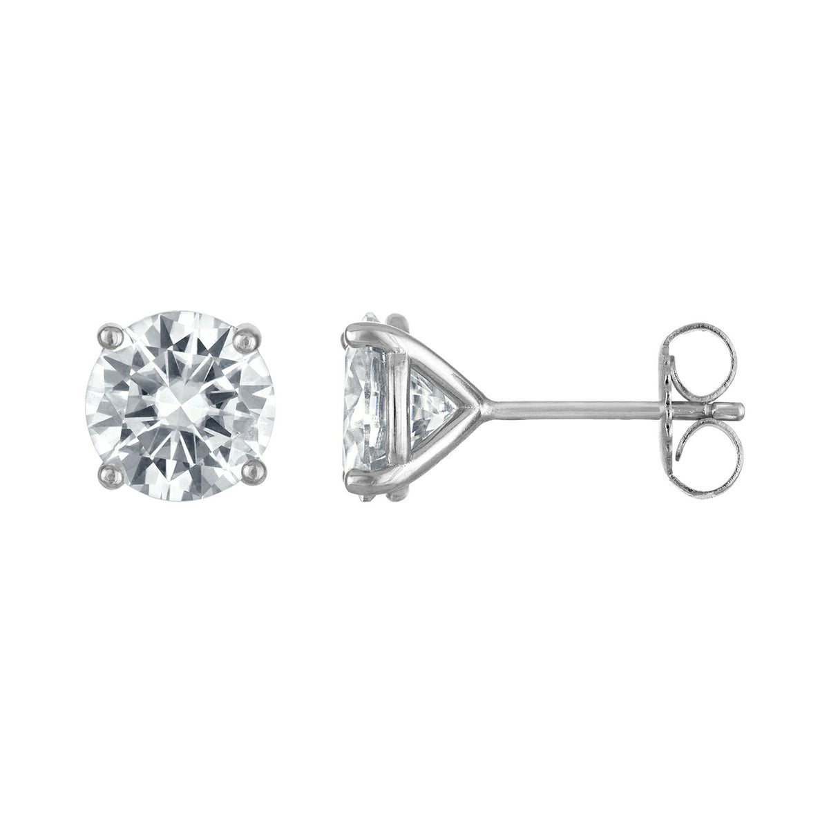 Classic Moissanite Stud Earrings (Martini)