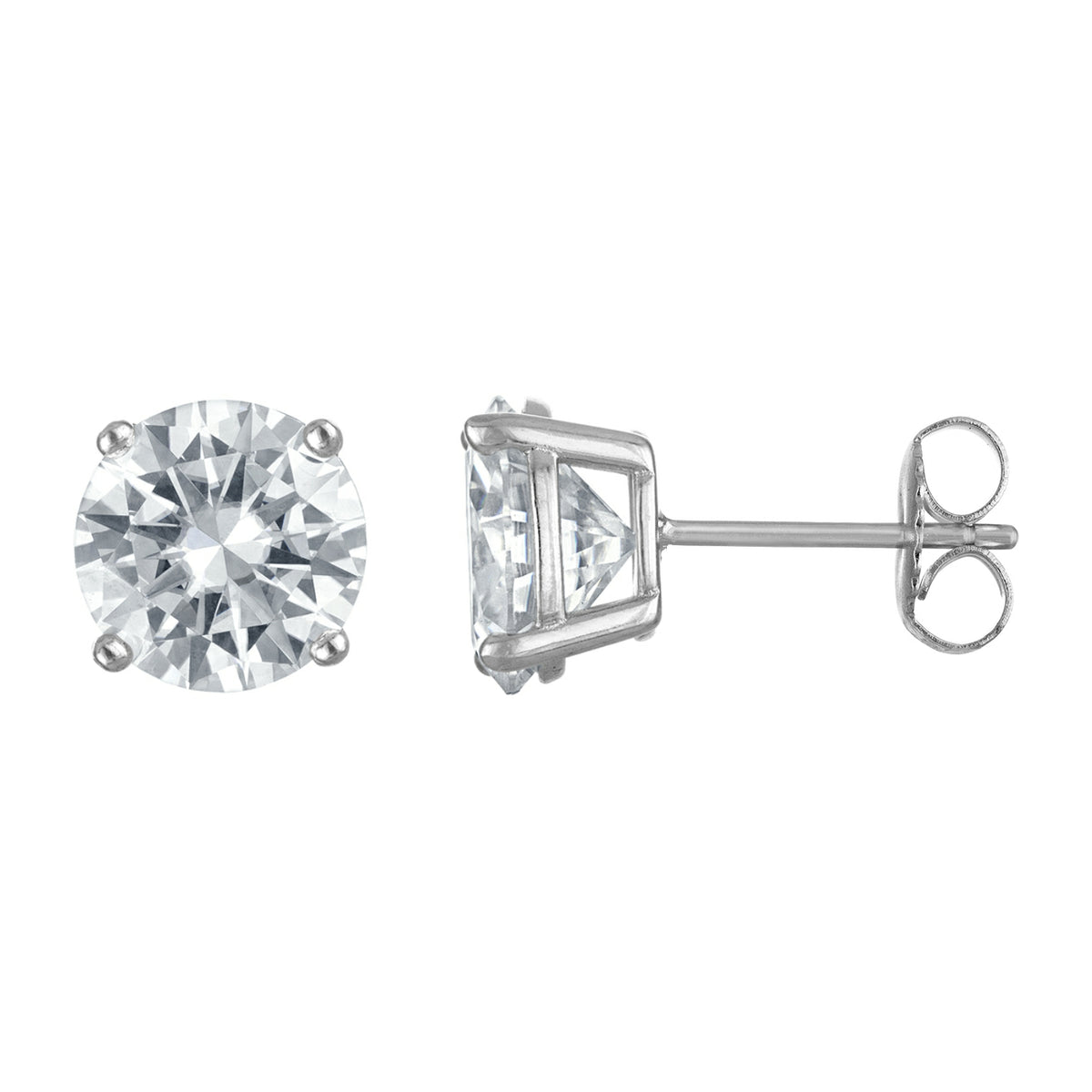 Classic Moissanite Stud Earrings (Basket Setting)