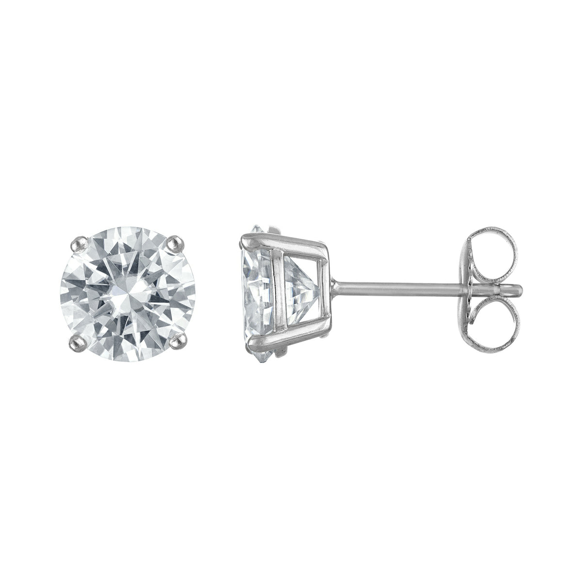 Classic Moissanite Stud Earrings (Basket Setting)