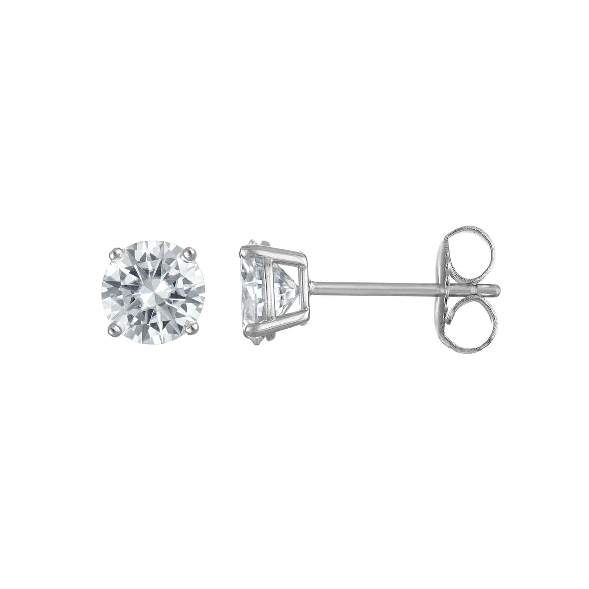 Classic Moissanite Stud Earrings (Basket Setting)