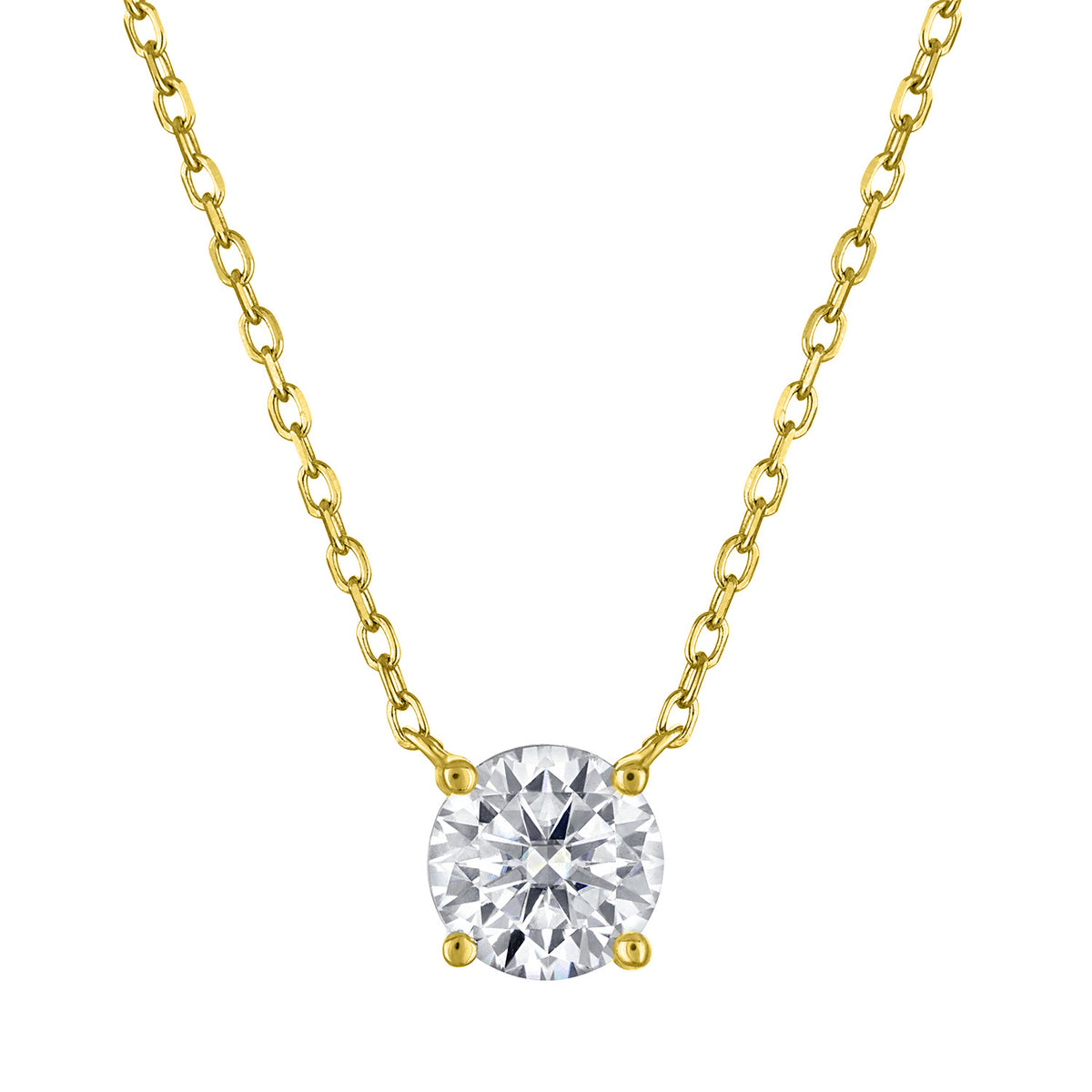 1 Carat Moissanite Round Necklace