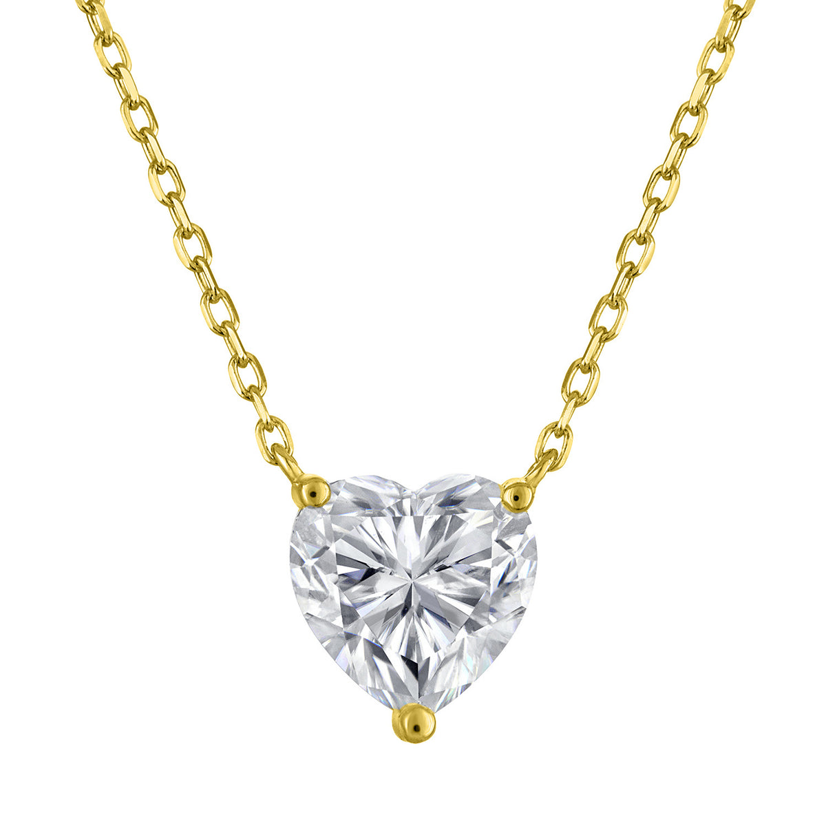 2 Carat Moissanite Heart Necklace