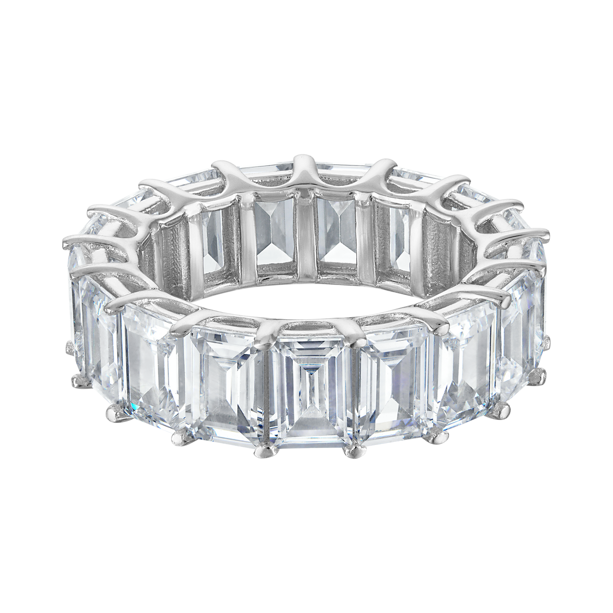 Emerald Eternity Band Ring, CZ