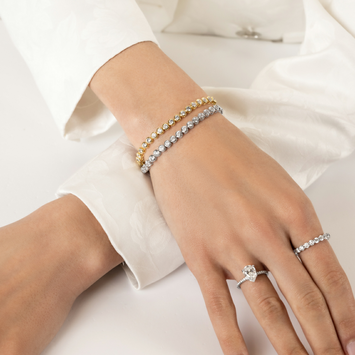 Bezel Set Round Tennis Bracelet