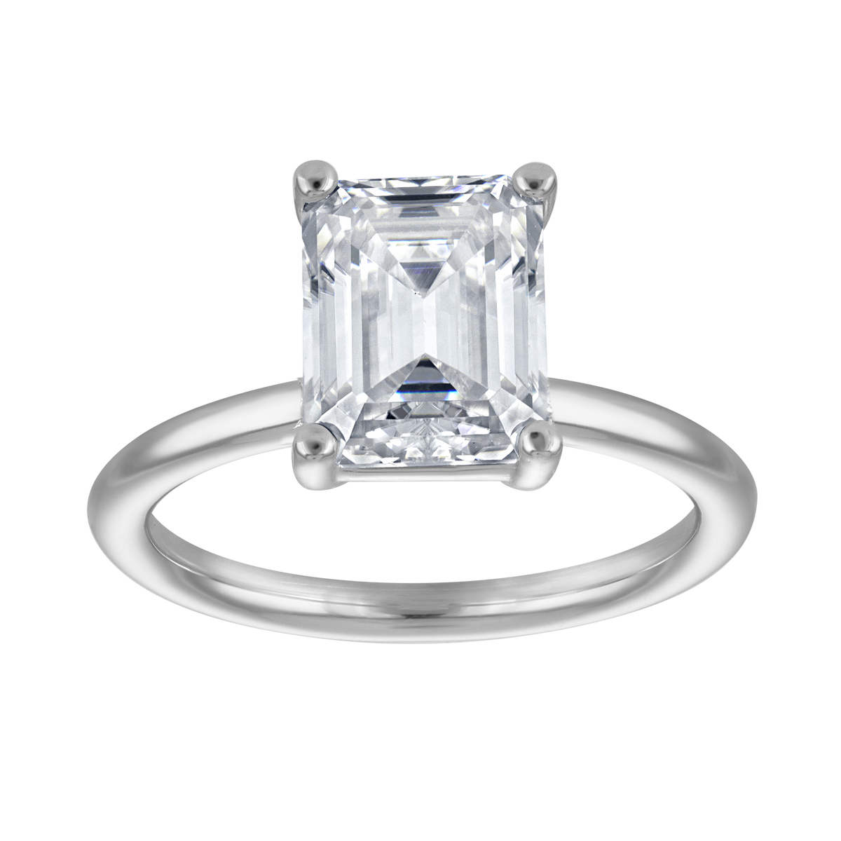 2ct. Emerald Moissanite Travel Engagement Ring