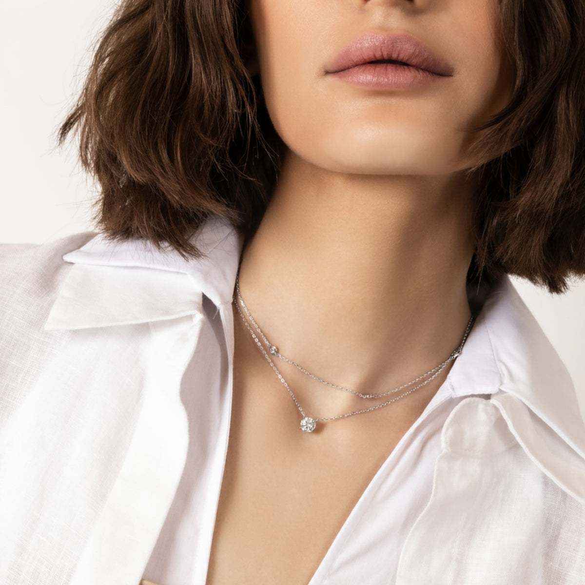 1 Carat Moissanite Round Necklace