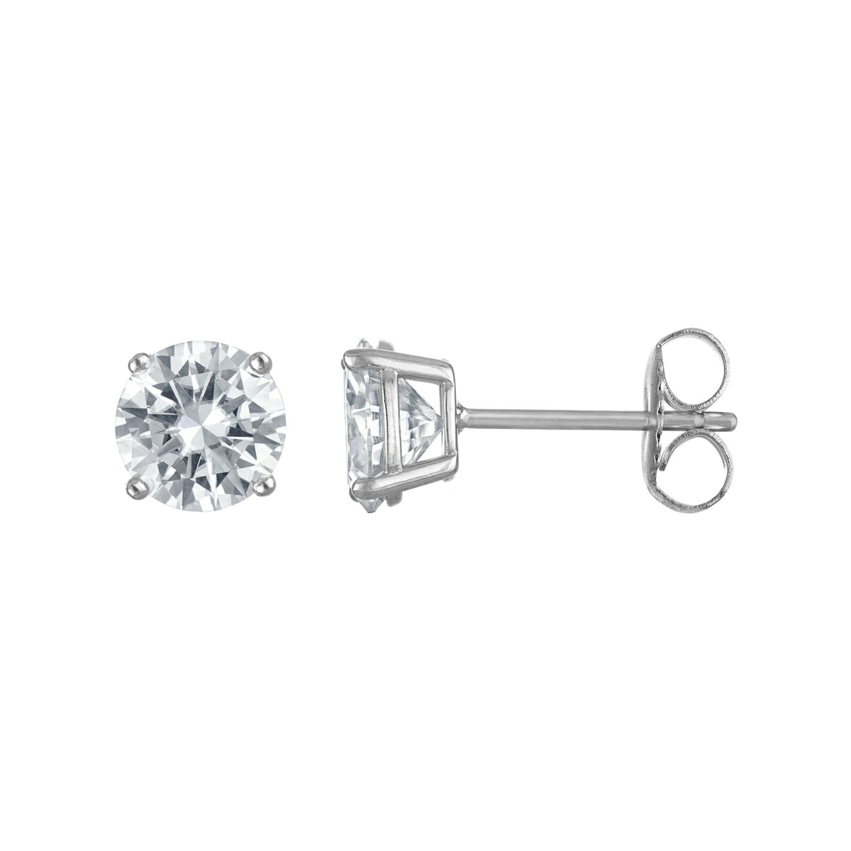 Classic Moissanite Stud Earrings (Basket Setting)