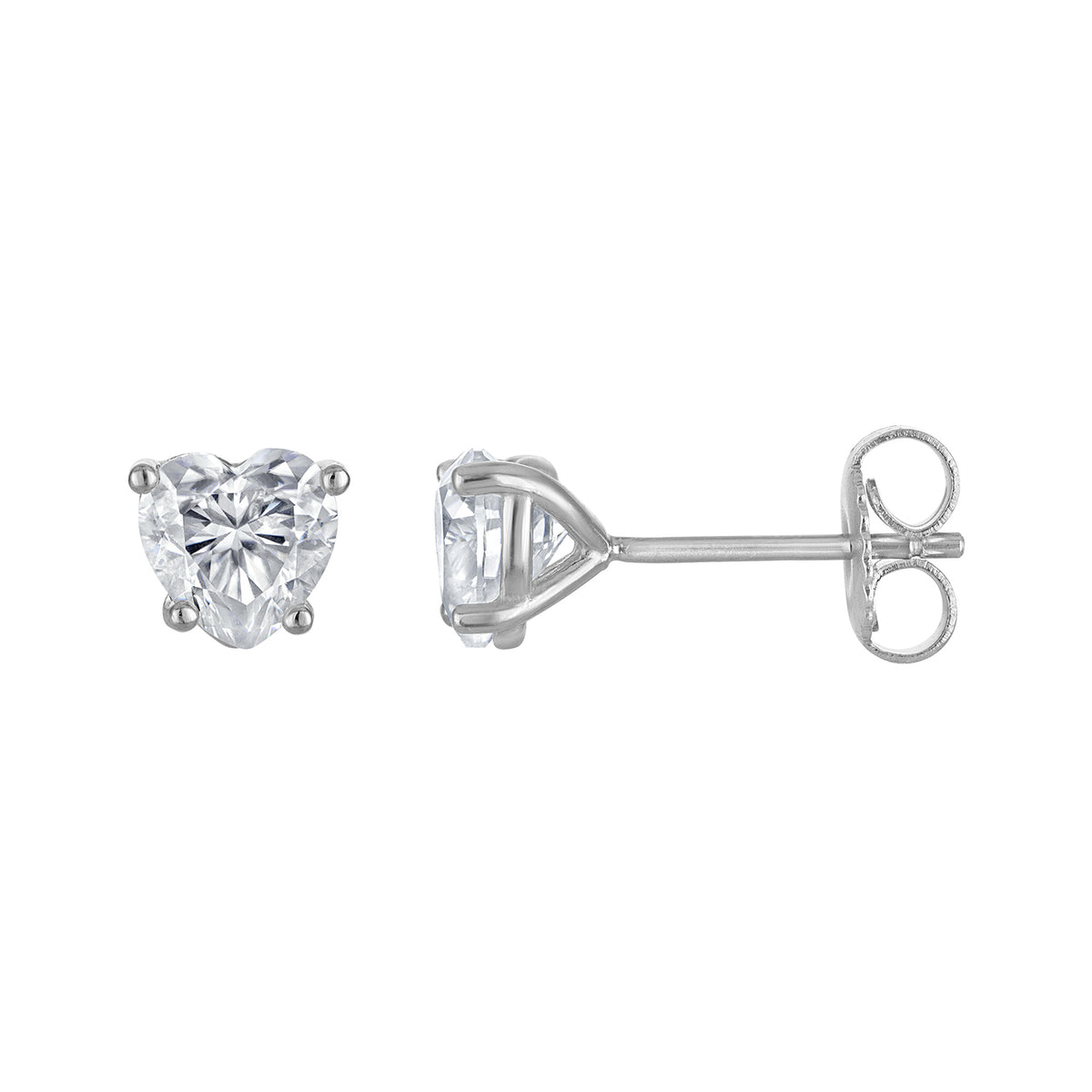 Classic Moissanite Heart Stud Earrings