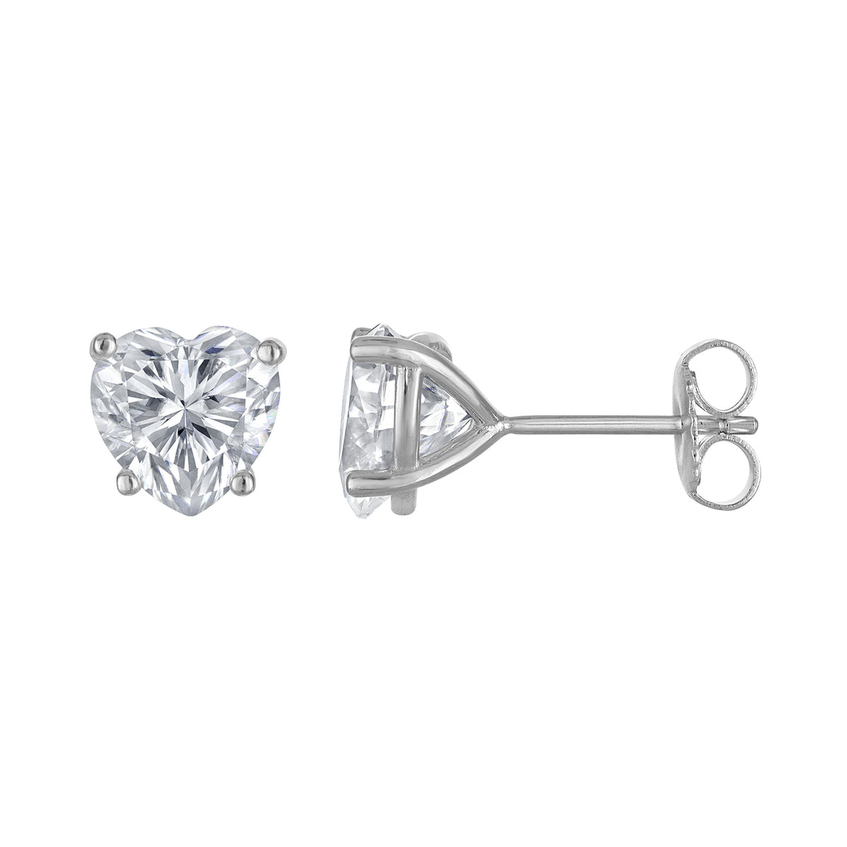 Classic Moissanite Heart Stud Earrings