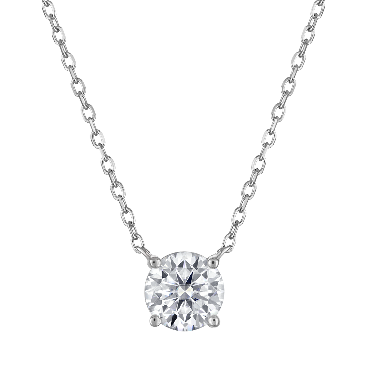 1 Carat Moissanite Round Necklace