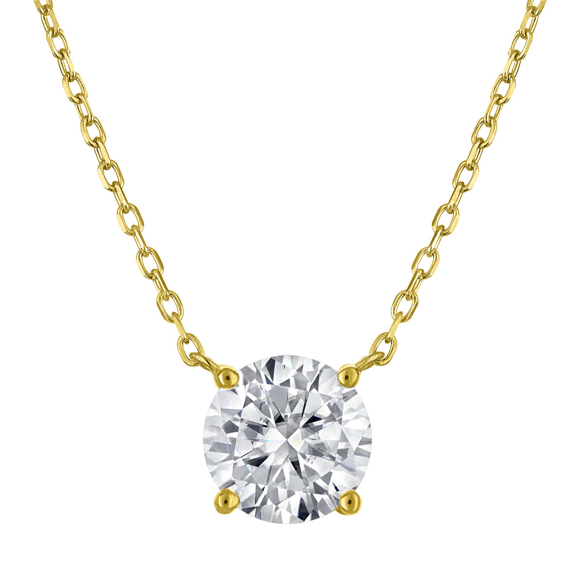 2 Carat Moissanite Round Necklace