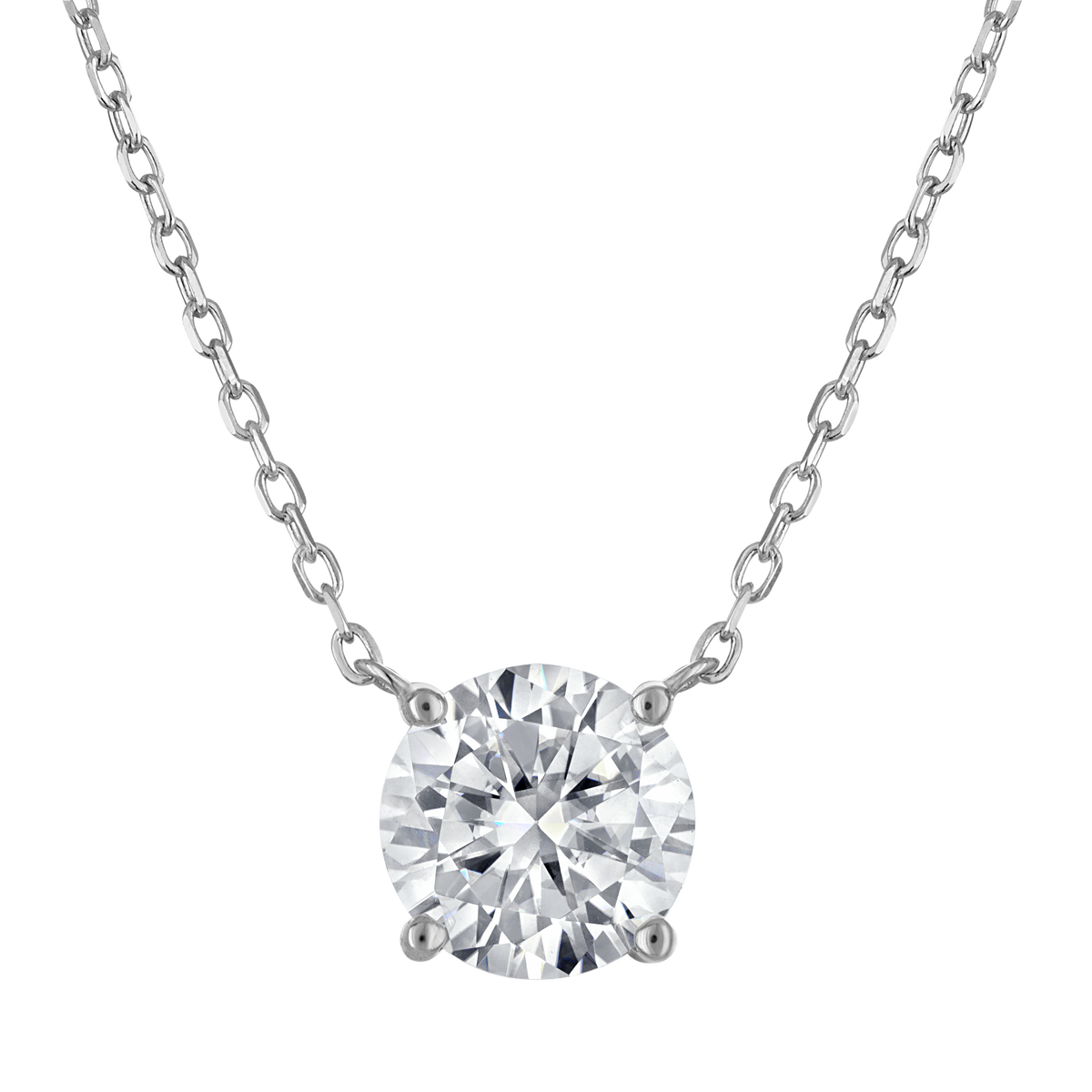 2 Carat Moissanite Round Necklace