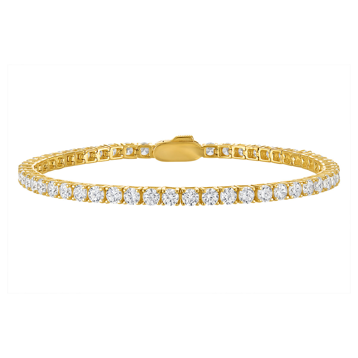 Gold Round Tennis Bracelet
