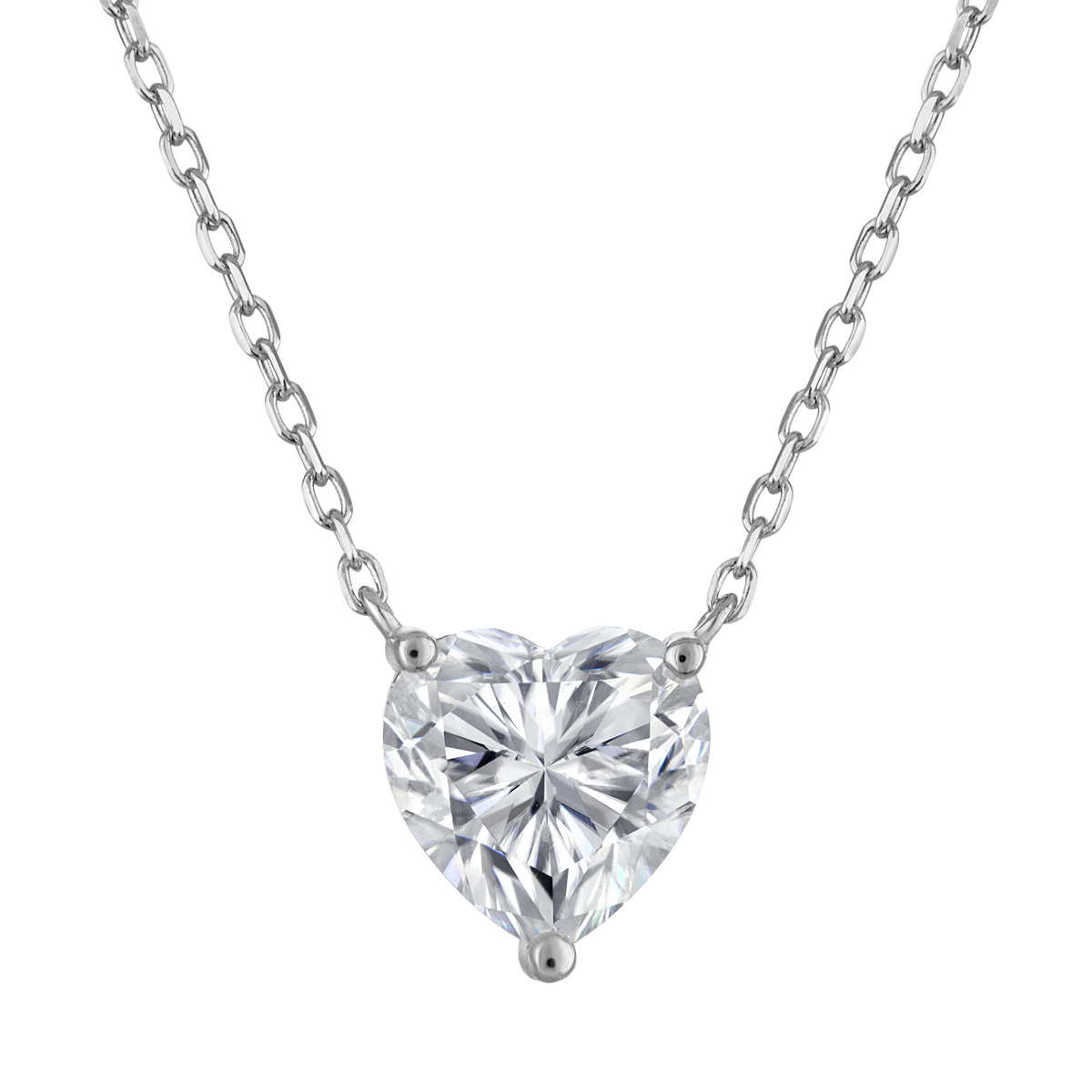 2 Carat Moissanite Heart Necklace