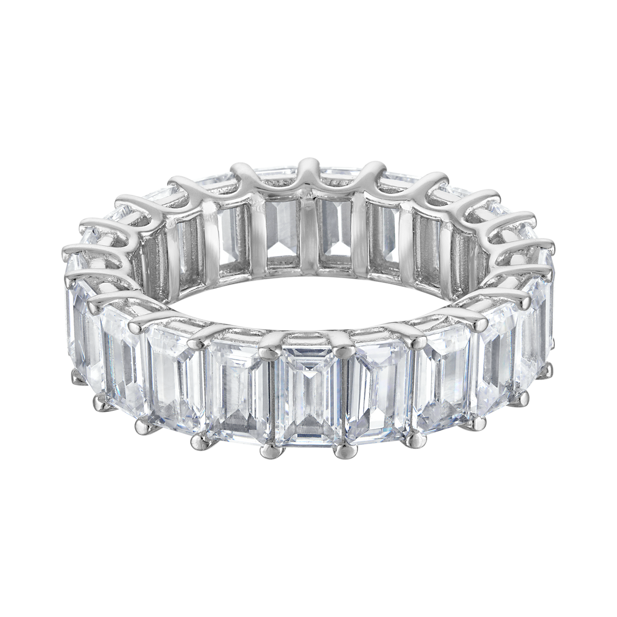 Emerald Eternity Band Ring, CZ
