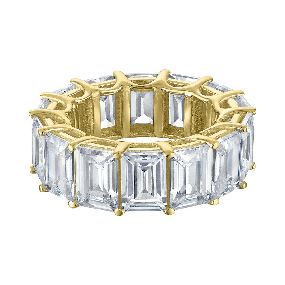 Emerald Eternity Band Ring, CZ