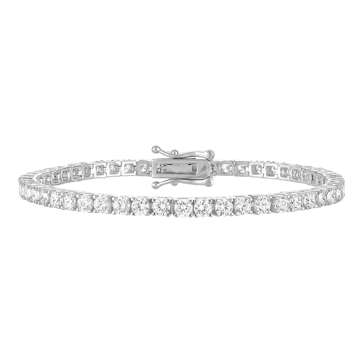 Silver Round Tennis Bracelet
