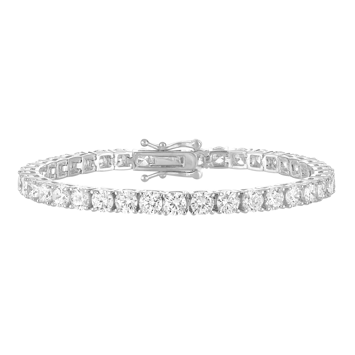 Silver Round Tennis Bracelet