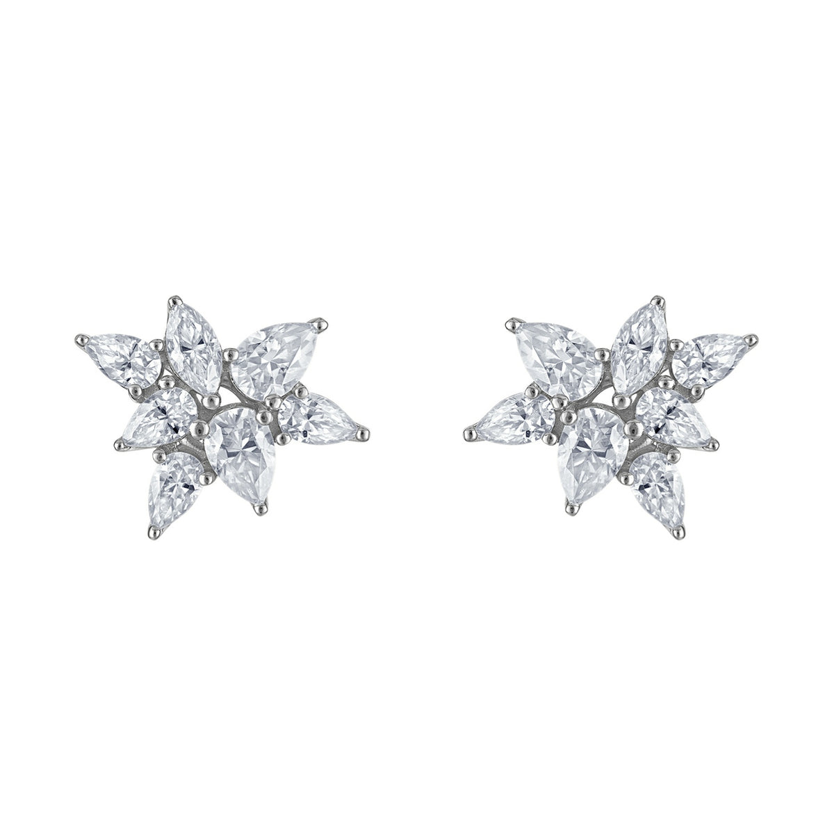 Small Moissanite Cluster Earrings