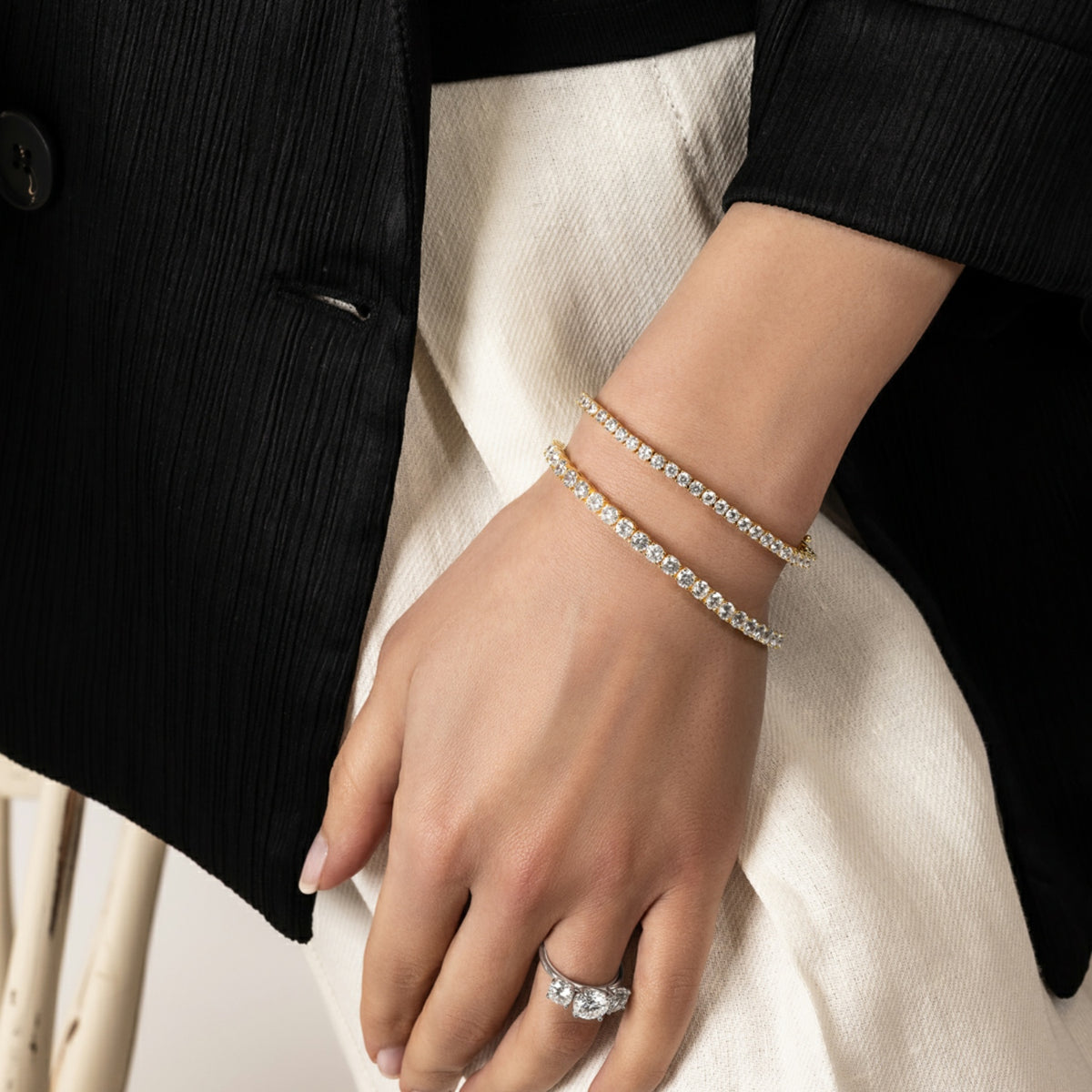 Gold Round Tennis Bracelet