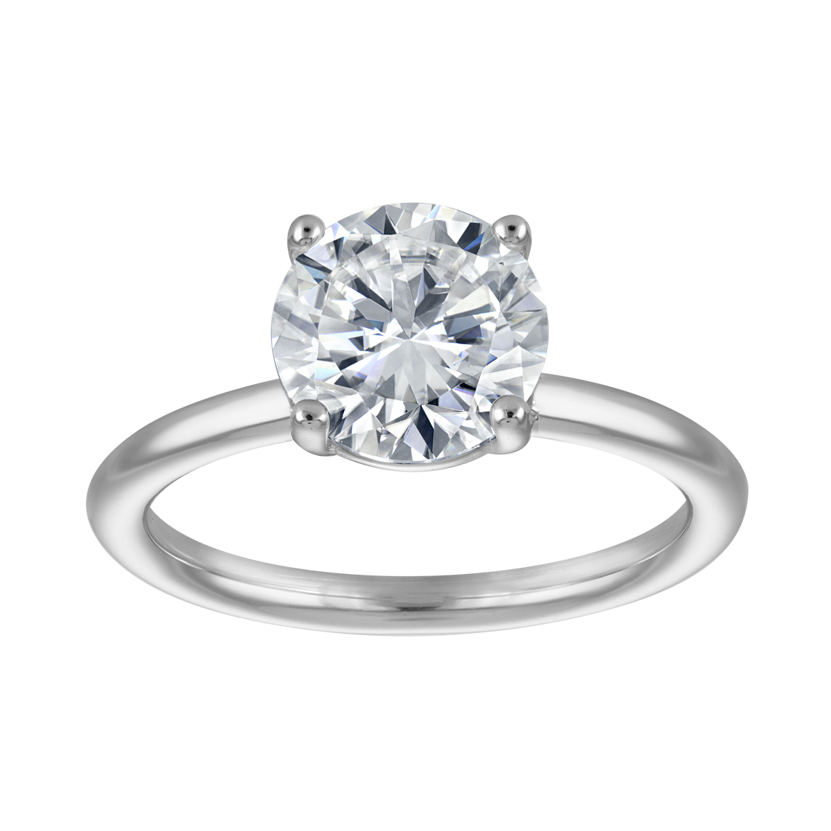 2ct. Round Moissanite Travel Engagement Ring
