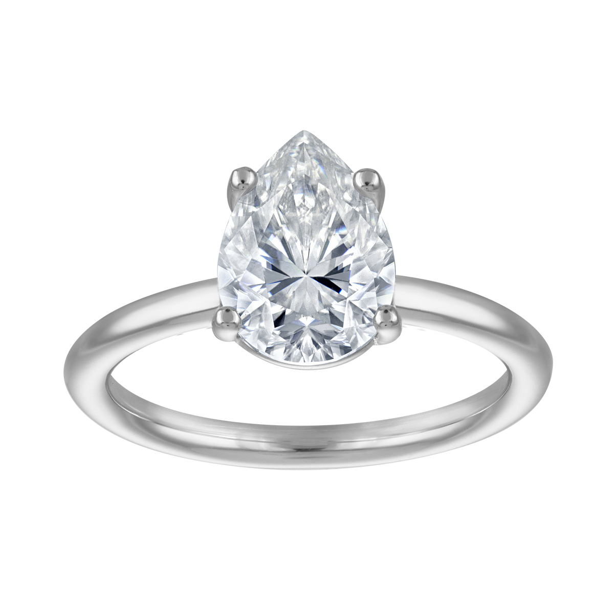 2ct. Pear Moissanite Travel Engagement Ring