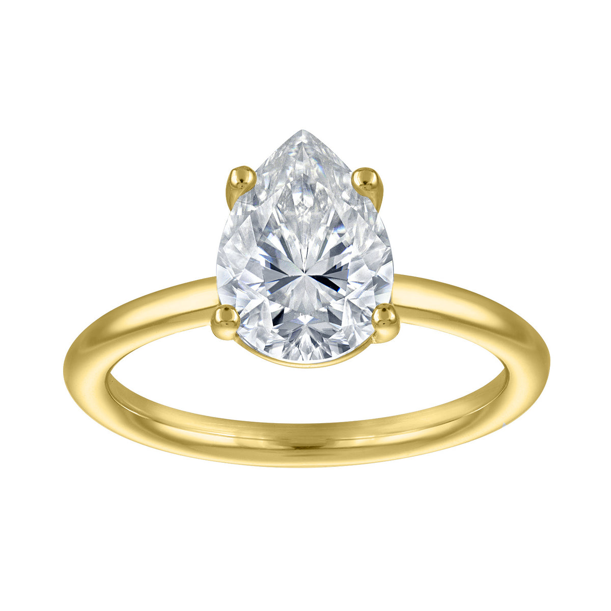 2ct. Pear Moissanite Travel Engagement Ring