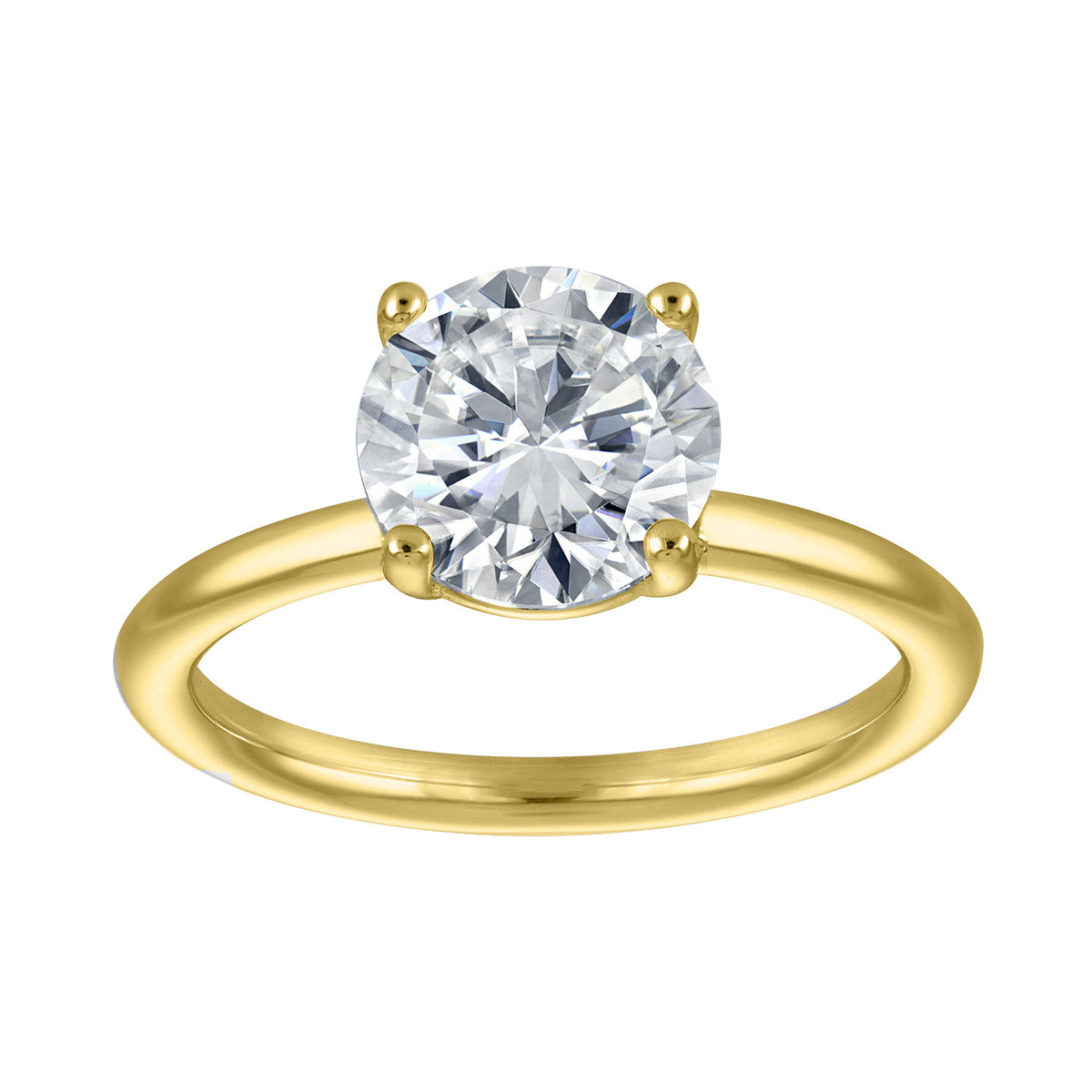 2ct. Round Moissanite Travel Engagement Ring