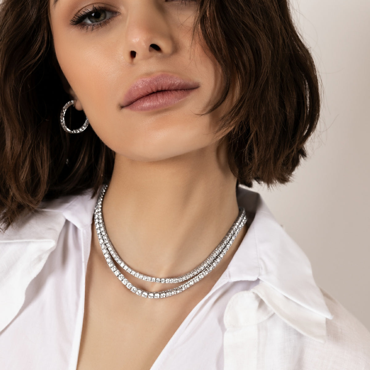 Classic Tennis Necklace (Adjustable)