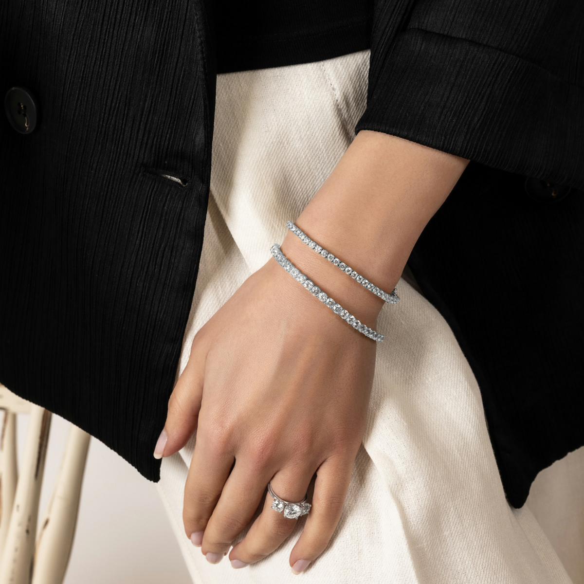 Silver Round Tennis Bracelet