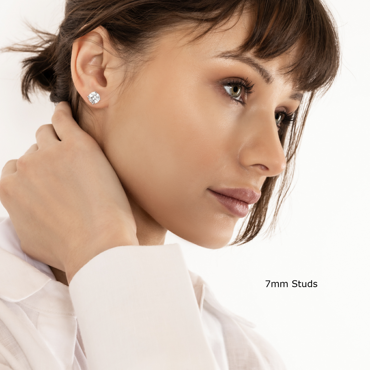 3-Prong Classic Moissanite Round Stud Earrings