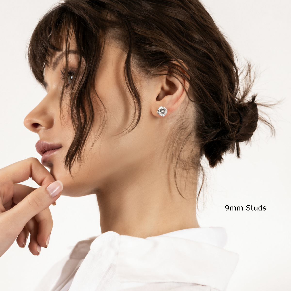 3-Prong Classic Moissanite Round Stud Earrings