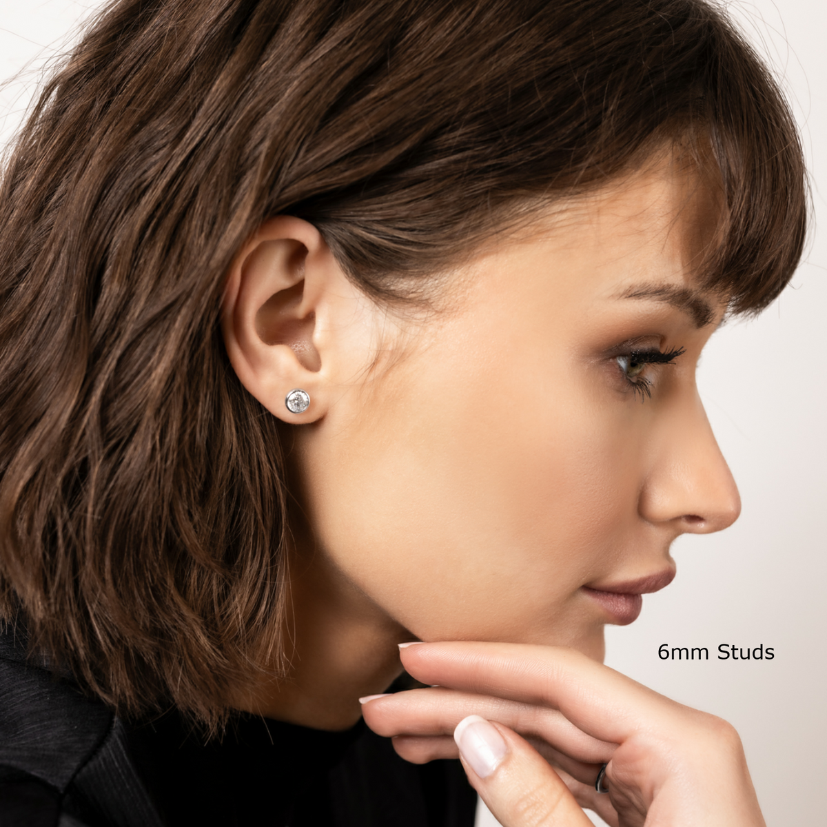 Bezel-Set Round Moissanite Stud Earrings