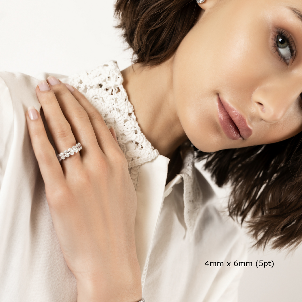 Oval Eternity Band Ring, CZ