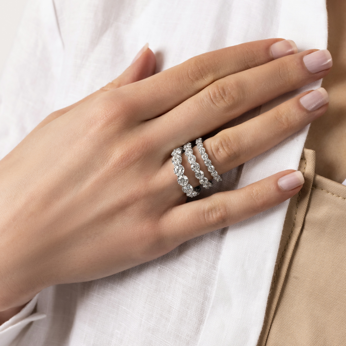 Round Eternity Band Ring CZ